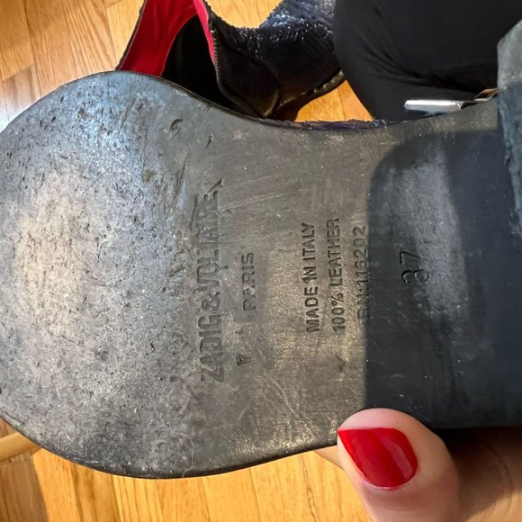 Zadig&Voltaire 100% Leather Ankle Boots in Navy Blue - Picture 5 of 5